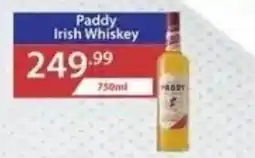 Big Save Liquor Paddy Irish Whiskey offer