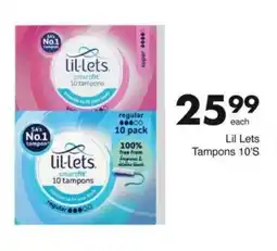 Save Lil Lets Tampons 10'S offer