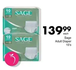 Save Sage Adult Diaper 10's offer