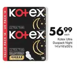 Save Kotex Ultra Duopack Night offer