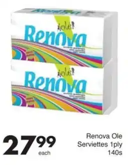 Save Renova Ole Serviettes 1ply offer