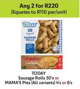 Makro Today Sausage Rolls or Mama's Pies offer