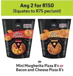 Makro m Mini Margherita Pizza or Bacon and Cheese Pizza offer
