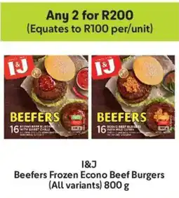 Makro I&J Beefers Frozen Econo Beef Burgers offer