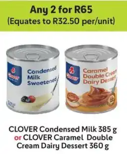 Makro Clover Condensed Milk or Clover Caramel Double Cream Dairy Dessert offer