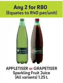 Makro Appletiser or Grapetiser Sparkling Fruit Juice offer