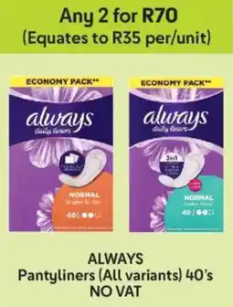 Makro Always Pantyliners offer