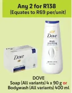 Makro Dove Soap or Bodywash offer