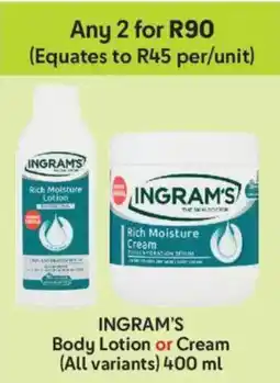 Makro Ingram's Body Lotion or Cream offer