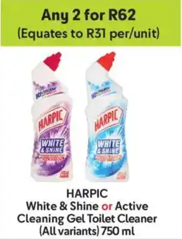 Makro Harpic White & Shine or Active Cleaning Gel Toilet Cleaner offer
