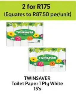 Makro Twinsaver Toilet Paper 1 Ply White offer
