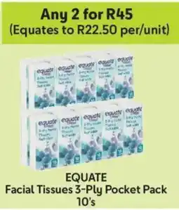 Makro Equate Facial Tissues 3-Ply Pocket Pack offer