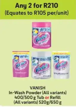 Makro Vanish In-Wash Powder Tub or Refill offer