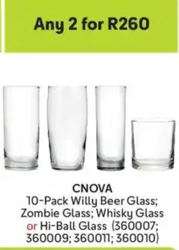 Makro Cnova Willy Beer Glass, Zombie Glass, Whisky Glass or Hi-Ball Glass offer