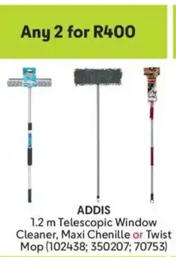 Makro Addis Telescopic Window Cleaner, Maxi Chenille or Twist Mop offer