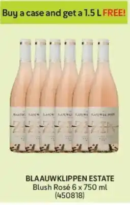 Makro Blaauwklippen Estate Blush Rosé offer