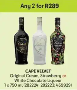 Makro Cape Velvet Original Cream, Strawberry or White Chocolate Liqueur offer