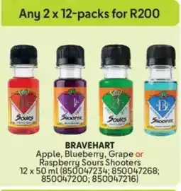 Makro Bravehart Apple, Blueberry, Grape or Raspberry Sours Shooters offer