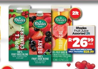 Rhodes Fruit Juice Assorted 2lt
