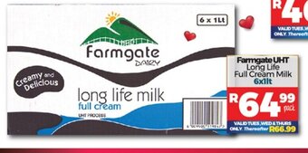 Take 'n Pay Farmgate UHT Long Life Full Cream Milk 6x1lt offer