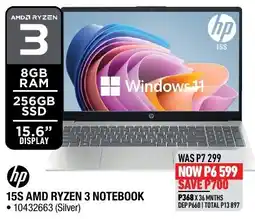 Home Corp hp 15S AMD RYZEN 3 NOTEBOOK offer