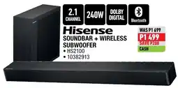 Home Corp Hisense Soundbar + Wireless Subwoofer offer