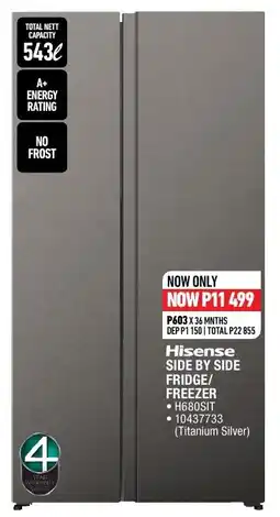 Home Corp Hisense Side by Side Fridge/Freezer offer