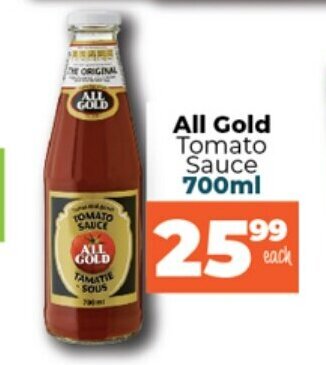 Take 'n Pay All Gold Tomato Sauce 700ml offer
