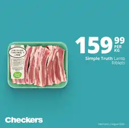 Checkers Simple Truth Lamb Riblets offer