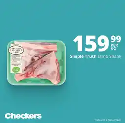 Checkers Simple Truth Lamb Shank offer
