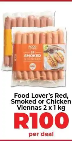 Food Lover's Market Food Lover’s Red, Smoked or Chicken Viennas 2 x 1 kg offer