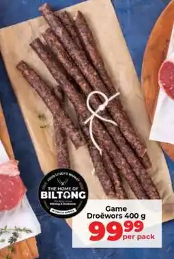 Food Lover's Market Game Droëwors 400 g offer