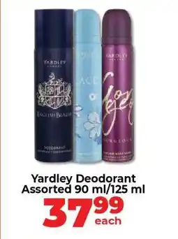 Food Lover's Market Yardley Deodorant Assorted 90 ml/125 ml offer