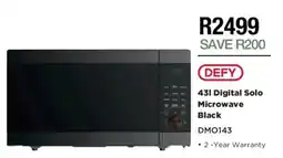 House & Home DEFY 43l Digital Solo Microwave Black offer