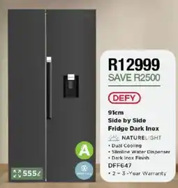 House & Home DEFY 91cm Side by Side Fridge Dark Inox offer