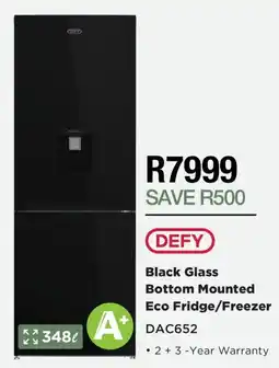 House & Home Defy Black Glass Bottom Mounted Eco Fridge/Freezer offer