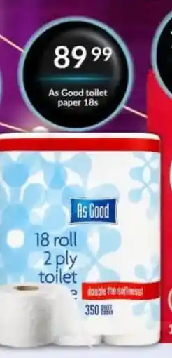 Super Save As Good 2 ply toilet paper offer