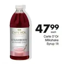 Save Carte D'Or Strawberry Milkshake Syrup offer