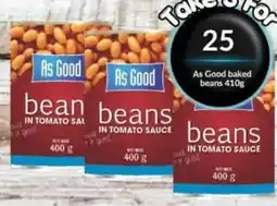 Super Save As Good beans in tomato sauce offer