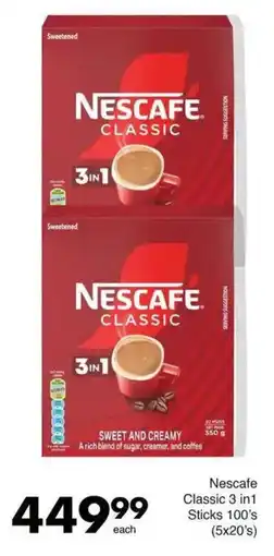 Save Nescafe Classic 3 in1 Sticks offer