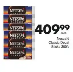 Save Nescafe Classic Decaf Sticks offer