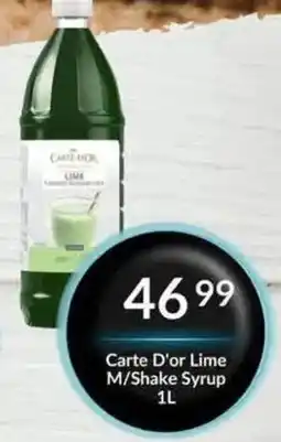 Super Save Carte D'or Lime M/Shake Syrup offer