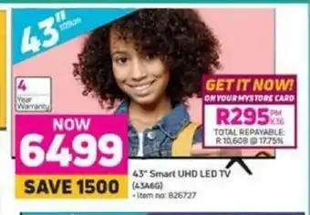 MTN Hisense - 43" Smart UHD LED TV offer