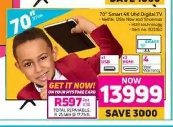 MTN Hisense - 70" Smart 4K UHD Digital TV offer