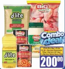 Big Save D'Lite Rice + D'Lite Oil + Big Save Mayonnaise + 2 x Big Save Baked Beans offer