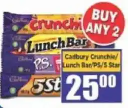 Big Save Cadbury Crunchie/Lunch Bar/PS/5 Star offer