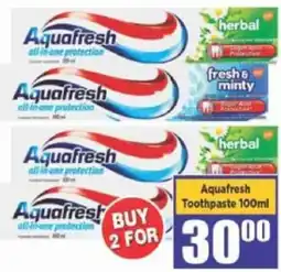 Big Save Aquafresh Toothpaste offer