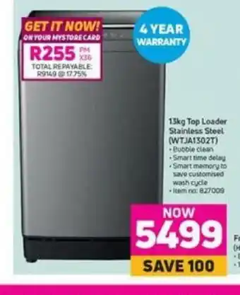 13kg Top Loader Stainless Steel