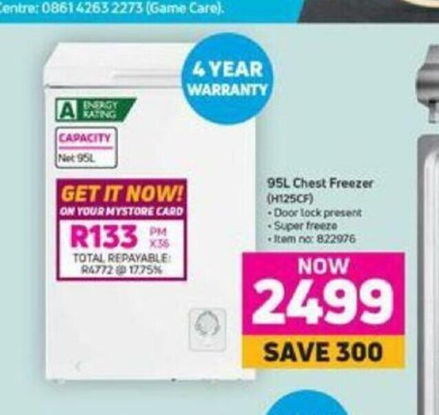 95L Chest Freezer offer at MTN
