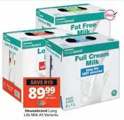 Checkers Housebrand Long Life Milk All Variants offer